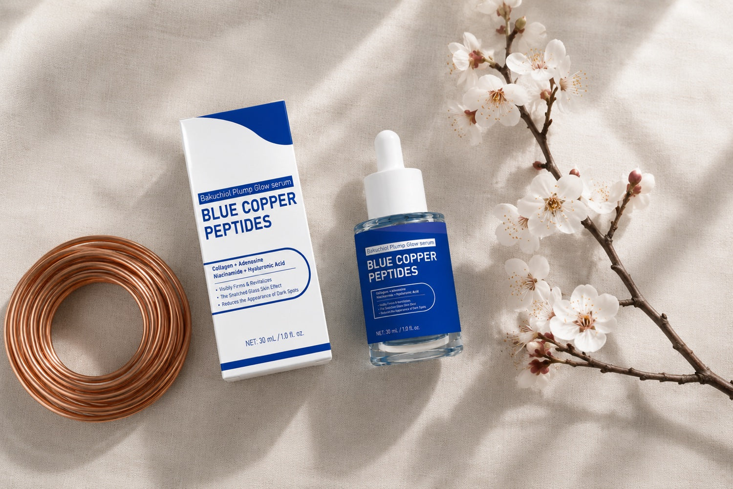 Blue Copper Peptides with copper and plum blossom
